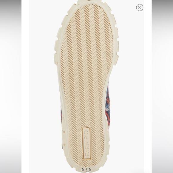 NEW Farm Rio Sneakers Ainika Floral Platform Faux Fur Lined Tennis Shoe Size 7.5 - Picture 8 of 9